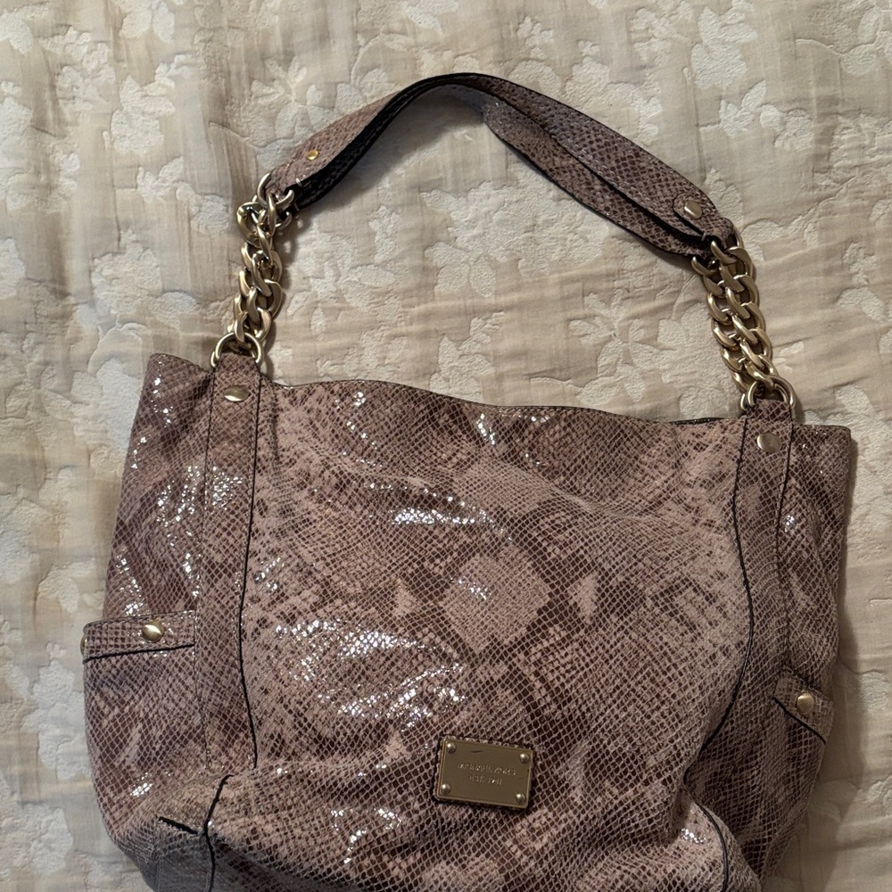 Michael Kors Shimmering Snake Print Shoulder Bag